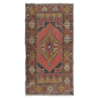 Nice Handmade Midcentury Turkish Oriental Wool Rug with Tribal Style