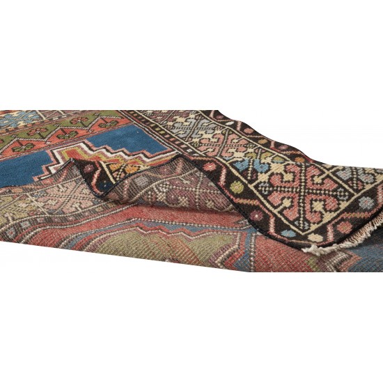 Handmade Anatolian Oriental Carpet, Decorative Tribal Style Vintage Wool Rug