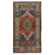 Handmade Anatolian Oriental Carpet, Decorative Tribal Style Vintage Wool Rug