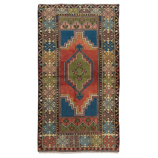 Handmade Anatolian Oriental Carpet, Decorative Tribal Style Vintage Wool Rug Handmade Anatolian Oriental Carpet, Decorative Tribal Style Vintage Wool Rug