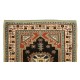 Vintage Handmade Geometric Pattern Accent Rug from Turkey, 100% Wool