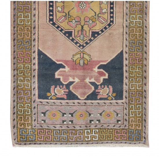 Handmade Anatolian Village Rug, Multicolor Tribal Style Vintage Wool Carpet