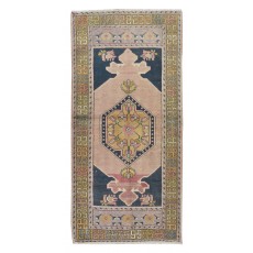 Handmade Anatolian Village Wool Accent Rug, Multicolor Tribal Style Vintage Small Rug