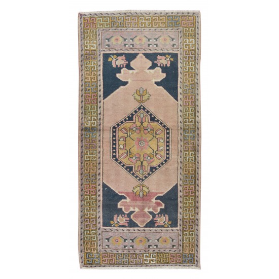 Handmade Anatolian Village Rug, Multicolor Tribal Style Vintage Wool Carpet