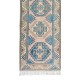 Hand Knotted Vintage Wool Runner Rug for Hallway Decor, Geometric Authentic Corridor Carpet