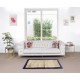 Minimalist Handmade Bordered "Tulu" Rug in Navy Blue & Camel. 100% Wool