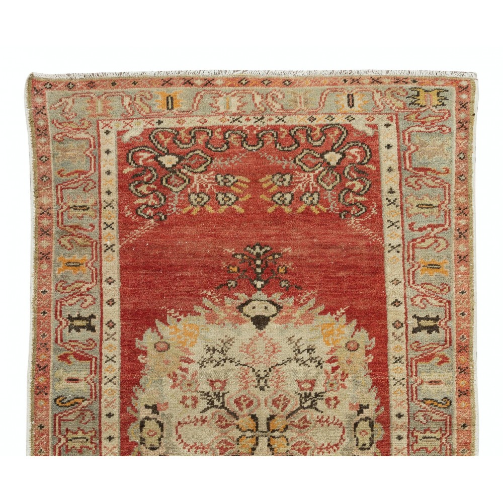 Mid-Century Handmade Anatolian Wool Accent Rug, Circa 1960
