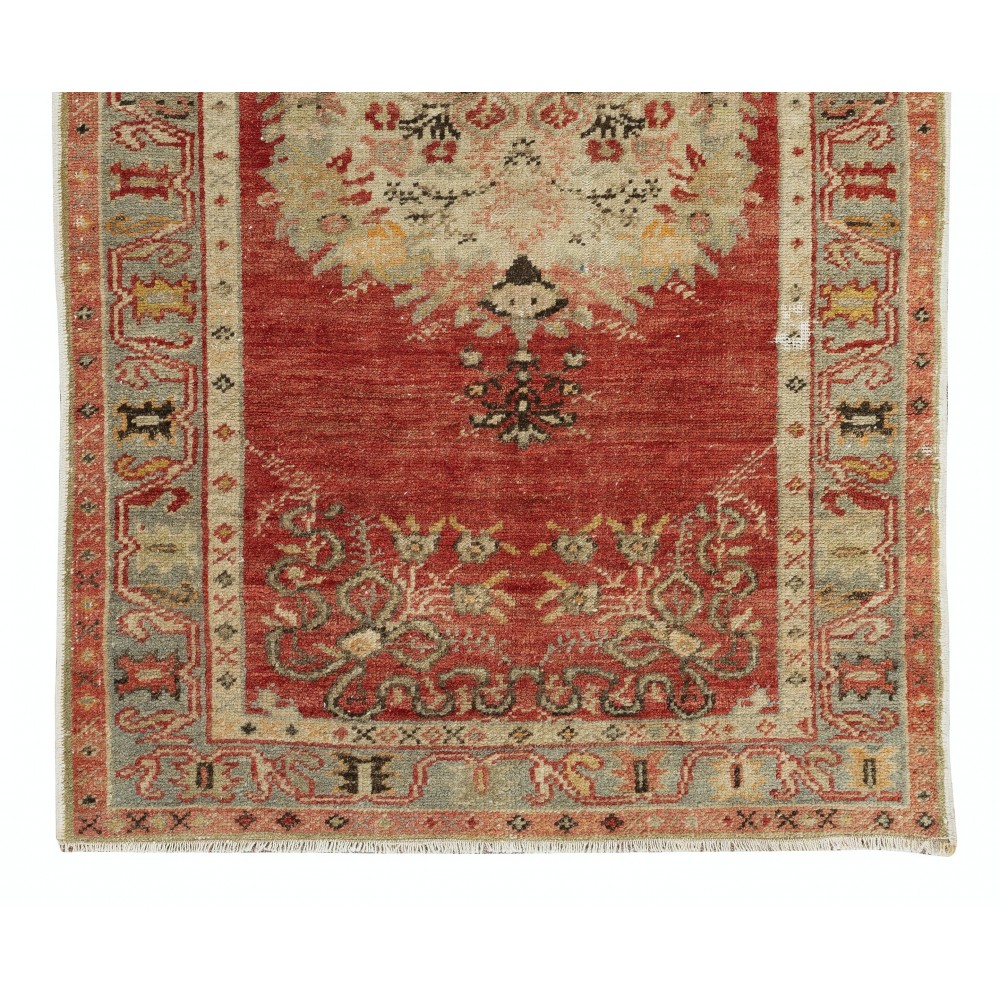 Mid-Century Handmade Anatolian Wool Accent Rug, Circa 1960