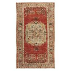 Mid-Century Handmade Anatolian Wool Accent Rug, Circa 1960