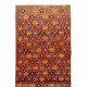 One-of-a-Pair Handmade Vintage Turkish Wool Runner Rug with Floral Design for Hallway Decor