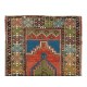 Colorful Tribal Style Vintage Turkish Wool Rug, Hand-Knotted Oriental Carpet