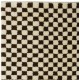 Custom Handmade Checkered Design Tulu Rug in Black, Ivory. All Soft, Cozy Wool