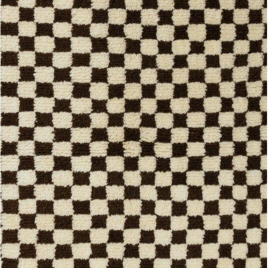 Custom Handmade Checkered Design Tulu Rug in Black, Ivory. All Soft, Cozy Wool Custom Handmade Checkered Design Tulu Rug in Black, Ivory. All Soft, Cozy Wool