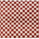 Custom Handmade Checkered Design Tulu Rug in Red, Ivory. All Soft, Cozy Wool