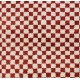 Custom Handmade Checkered Design Tulu Rug in Red, Ivory. All Soft, Cozy Wool