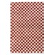 Custom Handmade Checkered Design Tulu Rug in Red, Ivory. All Soft, Cozy Wool