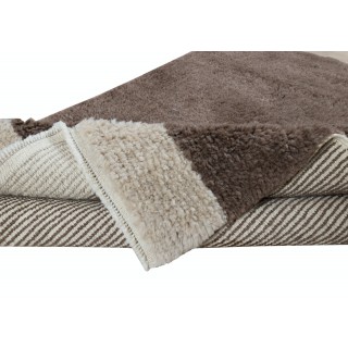 Contemporary Hand Knotted Tulu Rug in Brown & Beige. 100% Un-Dyed Wool. Made-to-Order, Customizable