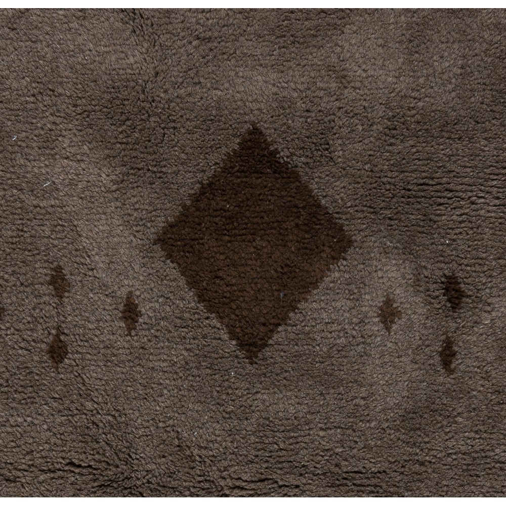 Contemporary Hand Knotted Tulu Rug in Brown & Beige. 100% Un-Dyed Wool. New Shaggy Carpet Made-to-Order, Customizable