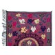 Hand Embroidered Bedspread, Vintage Suzani Tapestry, Uzbek Throw