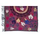 Hand Embroidered Bedspread, Vintage Suzani Tapestry, Uzbek Throw