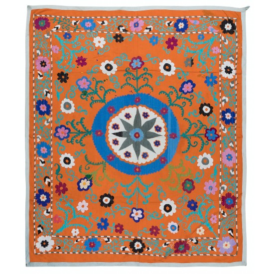 100% Cotton Suzani Bedspread, Hand Embroidered Wall Hanging, Vintage Tapestry 100% Cotton Suzani Bedspread, Hand Embroidered Wall Hanging, Vintage Tapestry