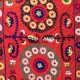 Authentic Hand Embroidered Cotton Bedspread, Vintage Suzani Tapestry in Red, Uzbek Wall Hanging Authentic Hand Embroidered Cotton Bedspread, Vintage Suzani Tapestry in Red, Uzbek Wall Hanging