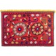 Authentic Hand Embroidered Cotton Bedspread, Vintage Suzani Tapestry in Red, Uzbek Wall Hanging Authentic Hand Embroidered Cotton Bedspread, Vintage Suzani Tapestry in Red, Uzbek Wall Hanging