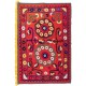 Authentic Hand Embroidered Cotton Bedspread, Vintage Suzani Tapestry in Red, Uzbek Wall Hanging Authentic Hand Embroidered Cotton Bedspread, Vintage Suzani Tapestry in Red, Uzbek Wall Hanging