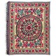 Authentic Hand Embroidered Cotton Bedspread, Vintage Suzani Tapestry, Uzbek Wall Hanging Authentic Hand Embroidered Cotton Bedspread, Vintage Suzani Tapestry, Uzbek Wall Hanging
