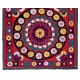 Hand Embroidered Suzani Wall Hanging, Central Asian Table Cover, Vintage 100% Cotton Bed Cover Hand Embroidered Suzani Wall Hanging, Central Asian Table Cover, Vintage 100% Cotton Bed Cover