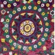 Hand Embroidered Suzani Wall Hanging, Central Asian Table Cover, Vintage 100% Cotton Bed Cover