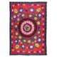 Hand Embroidered Suzani Wall Hanging, Central Asian Table Cover, Vintage 100% Cotton Bed Cover Hand Embroidered Suzani Wall Hanging, Central Asian Table Cover, Vintage 100% Cotton Bed Cover