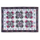 Decorative Suzani Textile Throw Made of Cotton, Hand Embroidered Wall Hanging, Vintage Tapestry Decorative Suzani Textile Throw Made of Cotton, Hand Embroidered Wall Hanging, Vintage Tapestry
