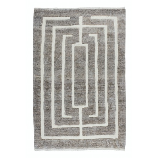 Modern Hand Knotted Tulu Rug. 100% Organic Wool. Made-to-Order, Customizable