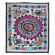 Handmade Vintage Suzani Fabric Cotton Bedspread from Uzbekistan, Decorative Wall Hanging Handmade Vintage Suzani Fabric Cotton Bedspread from Uzbekistan, Decorative Wall Hanging