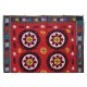 Central Asian Suzani Textile Wall Hanging, Decorative Bedspread, Vintage Embroidered Tapestry