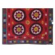 Central Asian Suzani Textile Wall Hanging, Decorative Bedspread, Vintage Embroidered Tapestry