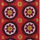 Central Asian Suzani Textile Wall Hanging, Decorative Bedspread, Vintage Embroidered Tapestry