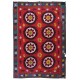 Central Asian Suzani Textile Wall Hanging, Decorative Bedspread, Vintage Embroidered Tapestry