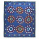 100% Cotton Suzani Bedspread, Hand Embroidered Wall Hanging, Vintage Tapestry in Blue 100% Cotton Suzani Bedspread, Hand Embroidered Wall Hanging, Vintage Tapestry in Blue