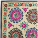 Hand Embroidered Bedspread, Vintage Suzani Tapestry, Uzbek Throw