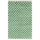 Checkered Handmade Rug in Beige & Emerald Green, 100% Soft, Cozy Wool, Custom Checkerboard Tulu Carpet for Modern Interiors