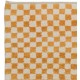 Checkered Handmade Rug in Beige & Orange, 100% Soft, Cozy Wool, Custom Checkerboard Tulu Carpet for Modern Interiors