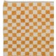 Checkered Handmade Rug in Beige & Orange, 100% Soft, Cozy Wool, Custom Checkerboard Tulu Carpet for Modern Interiors