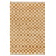 Checkered Handmade Rug in Beige & Orange, 100% Soft, Cozy Wool, Custom Checkerboard Tulu Carpet for Modern Interiors