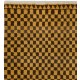 Checkered Handmade Tulu Rug in Brown & Mustard Color, 100% Soft, Cozy Wool, Custom Shaggy Carpet for Modern Interiors