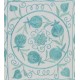 Uzbek Suzani Hand Embroidered Cushion Cover, Silk Decorative Sham, Handmade Lace Pillow in Light Teal Blue & Ivory Colors Uzbek Suzani Hand Embroidered Cushion Cover, Silk Decorative Sham, Handmade Lace Pillow in Light Teal Blue & Ivory Colors