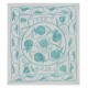 Uzbek Suzani Hand Embroidered Cushion Cover, Silk Decorative Sham, Handmade Lace Pillow in Light Teal Blue & Ivory Colors Uzbek Suzani Hand Embroidered Cushion Cover, Silk Decorative Sham, Handmade Lace Pillow in Light Teal Blue & Ivory Colors