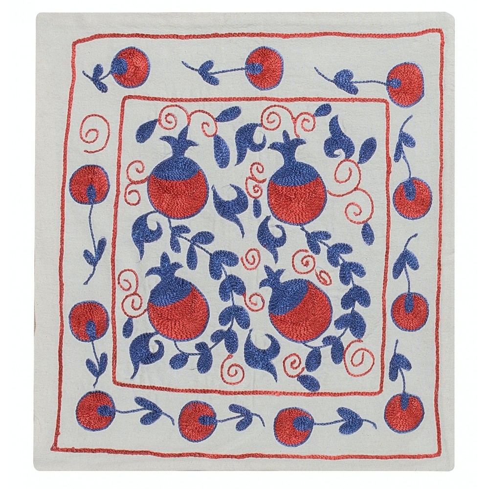 Silk Embroidery Cushion Cover, Authentic Handmade Suzani Pillow Cover from Uzbekistan, Home Decor Toss Pillow Cover