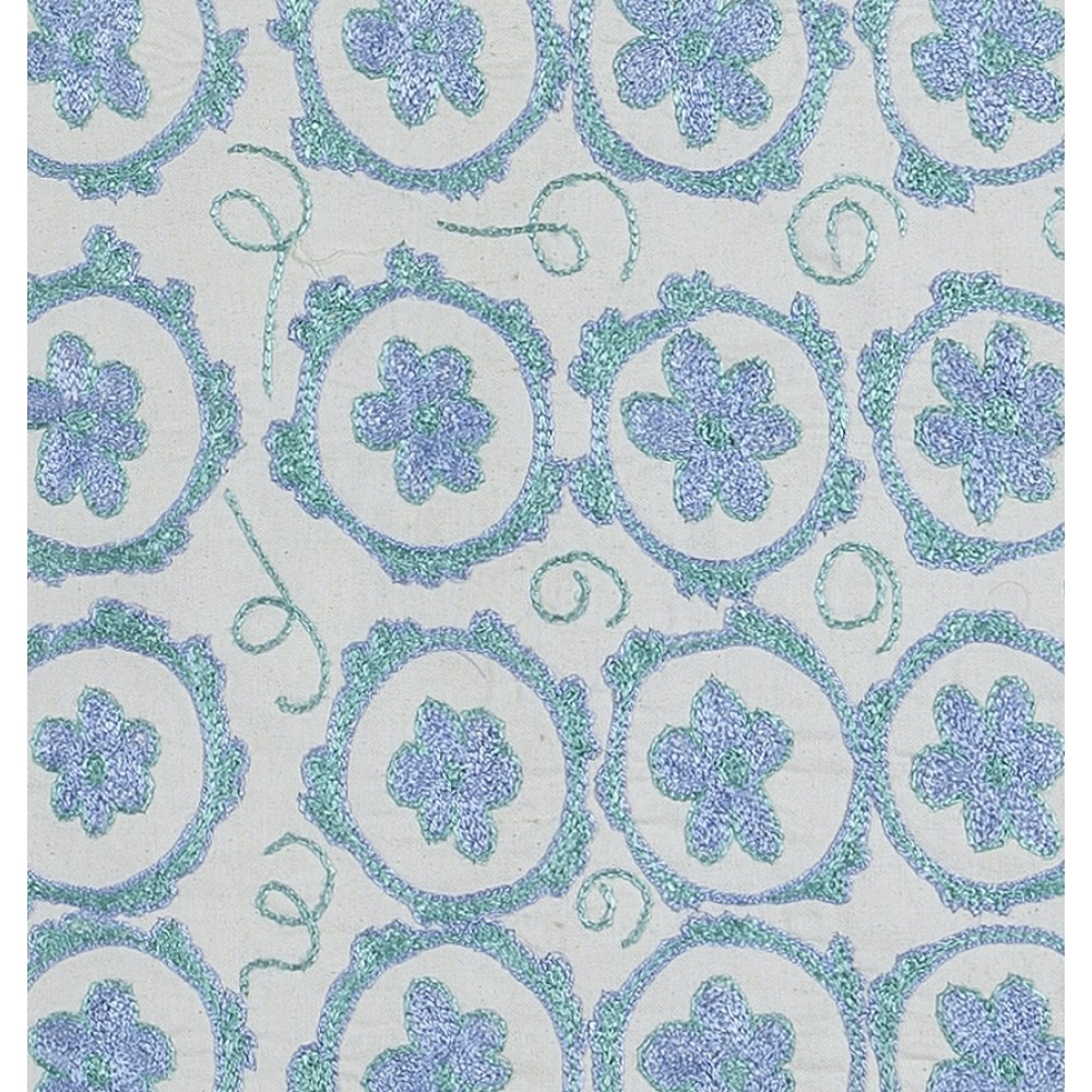 Daisy Patterned Lace Pillow Cover From Uzbekistan, Silk Hand Embroidered Cushion Cover, Suzani Sham, Decorative Throw Pillow